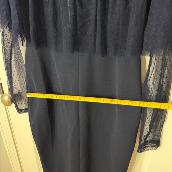 ASOS Navy Maternity Dress  Sheer Ruffle Bodycon Dress NWT, Party Dress - Picture 8 of 9
